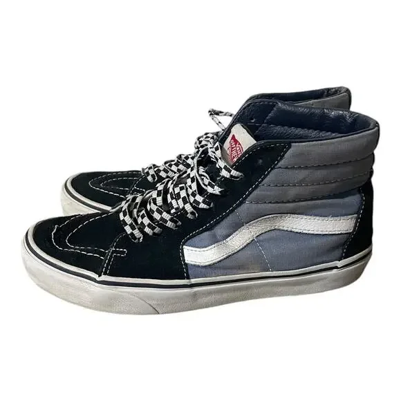 Vans Womens High Top Sneakers Size 8.5 Blue Black - Picture 2 of 6